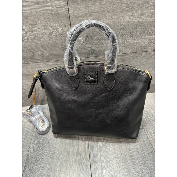 Dooney & Bourke Handbags - Dooney & Bourke Florentine Leather Satchel Black/Black bag A641294